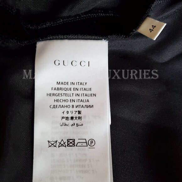 GUCCI DRESS VELVET DRAWSTRING MIDI BLACK LONG SLEEVE sz IT 44 US 8 - Picture 11 of 12